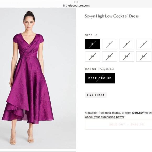 Theia Dresses & Skirts - Theia Sevyn NWT High Low Cocktail Dress-Deep Orchid-Size 12
